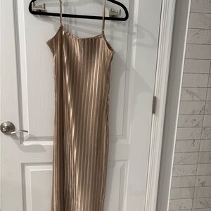 Gold Metallic Strappy Dress